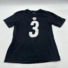 The Nike Tee Steelers Wilson #3 T-shirt Boys XL Black Graphic 100% Cotton.#35392