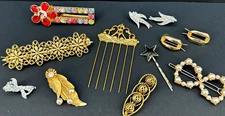 Vintage to Now Hair Accessories Lot Clips Barretts Comb Floral Star Japan Disney