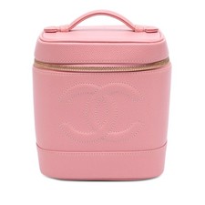 Chanel CC Caviar Vanity Bag Pre-Loved Pink