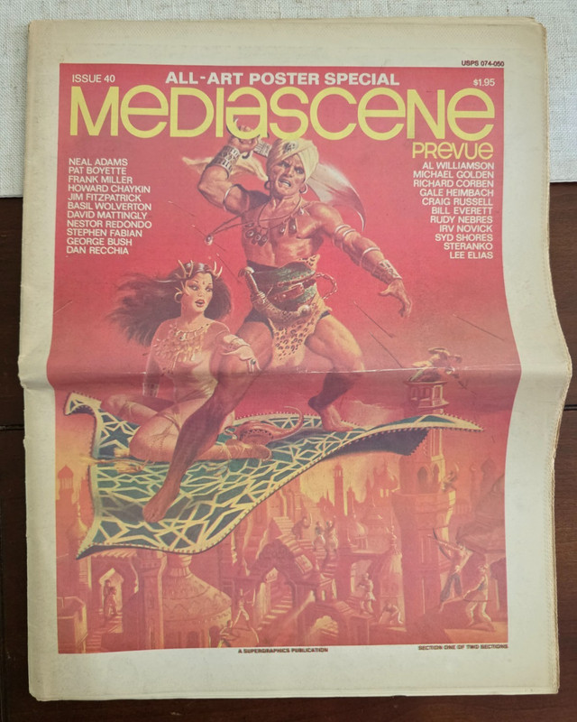 MEDIASCENE # 40 MAGAZINE ALL-STAR POSTER SPECIAL NEAL ADAMS FRANK MILLER CORBEN