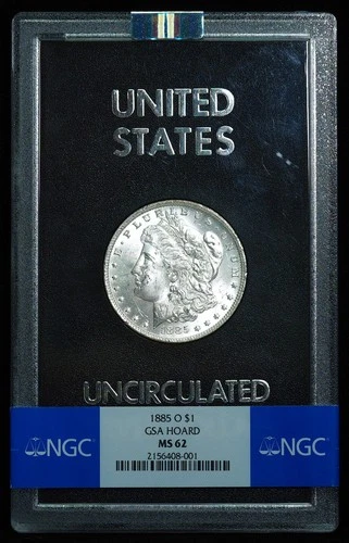 1885-O Morgan Dollar NGC MS 62 GSA Hard Pack, Bright White!