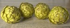 Set 4 Artificial Artichokes Realistic Faux Decor Vegetables Bowl Filler Plastic