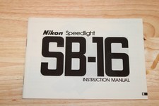 NIKON SB-16 Speedlight Camera Flash Instruction Manual Booklet Japan