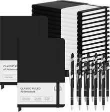 15 Pack Journal Notebook Bulk A5 Hardcover Notebook Classic Journal 30 Black
