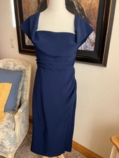NWT Carolina Herrera Navy Midi Dress Size 8