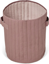 Soft Cotton Canvas Baby Storage Basket - Machine Washable, Clay 14"x12