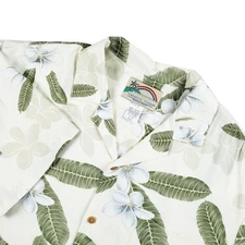 Paradise Found Palm Flower Short Sleeve Men Hawaiian Shirt Size L Made In Hawaii