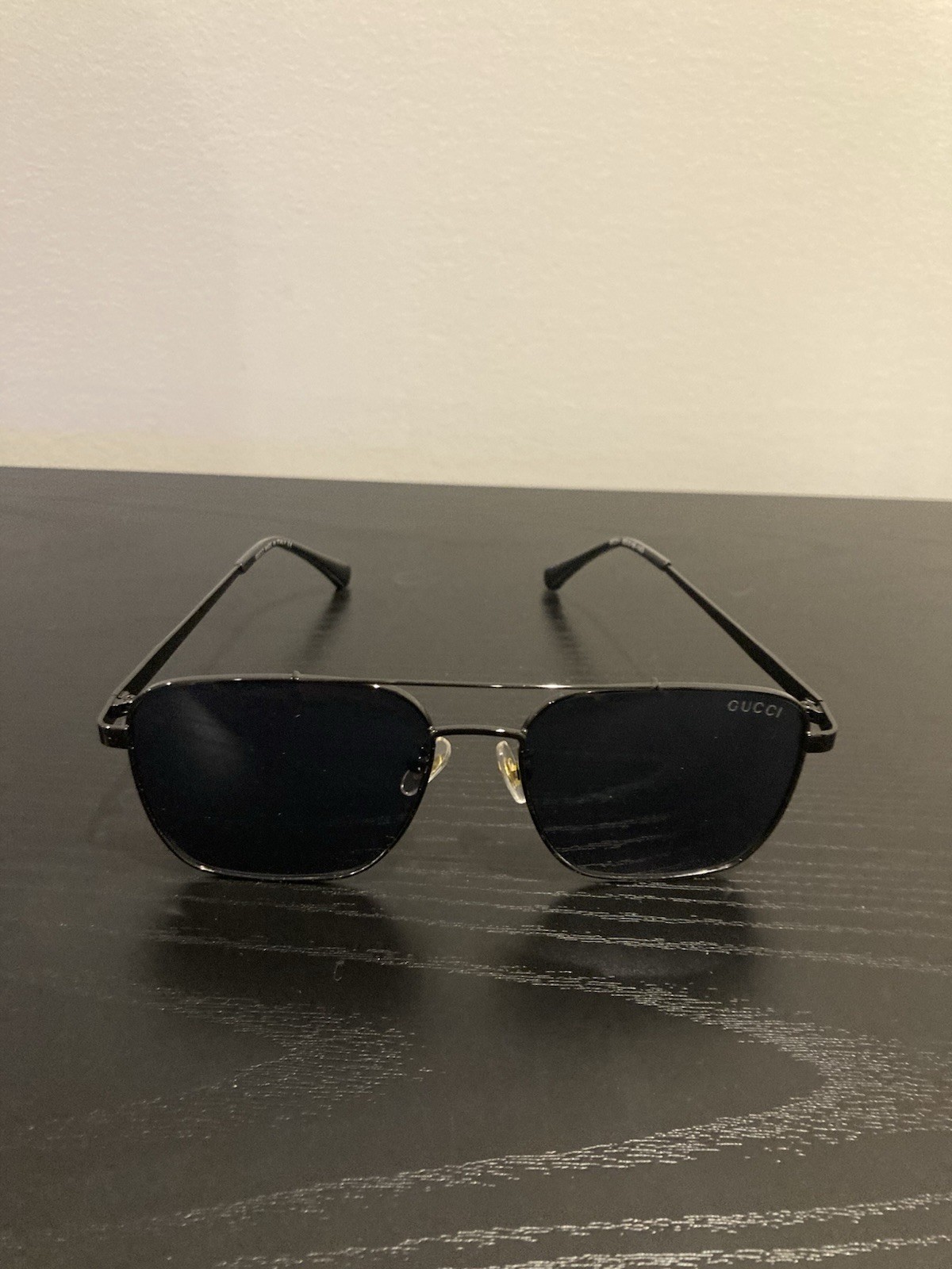 Gucci Aviator Rectangular Sunglasses – Black Meta… - image 5