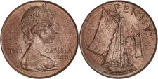Gambia: 1 Penny Bronze 1966 - UNC