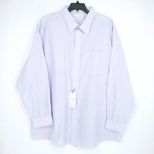 Roundtree Yorke Gold Label Dress Shirt 20-36/37 TALL Purple Non-Iron Poplin NWT