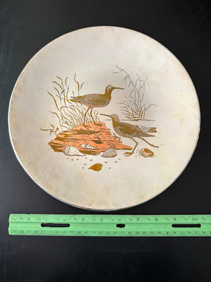 Reed & Barton Audubon Collection Damascene Stilt Sandpiper Plate 11'' 1983