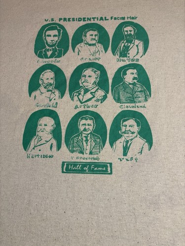 USA Presidents Facial Hair Hall Of Fame Tee Shirt Men’s S Lincoln Garfield Beard - Picture 5 of 8