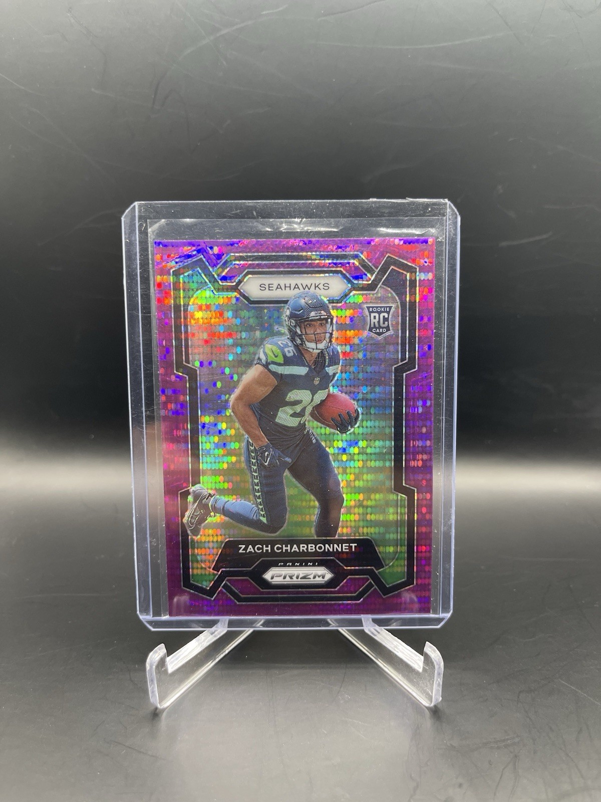 2023 Panini Prizm Rookies Purple Pulsar Prizm Zach Charbonnet #392 Rookie RC