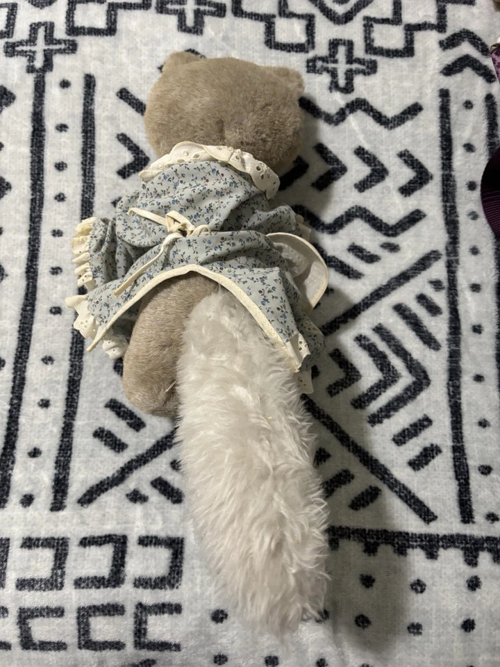 Vtg Eden Toys  Plush Cat, Purple Dress, Beatrix Potter, 12" Tall - Image 2 of 4