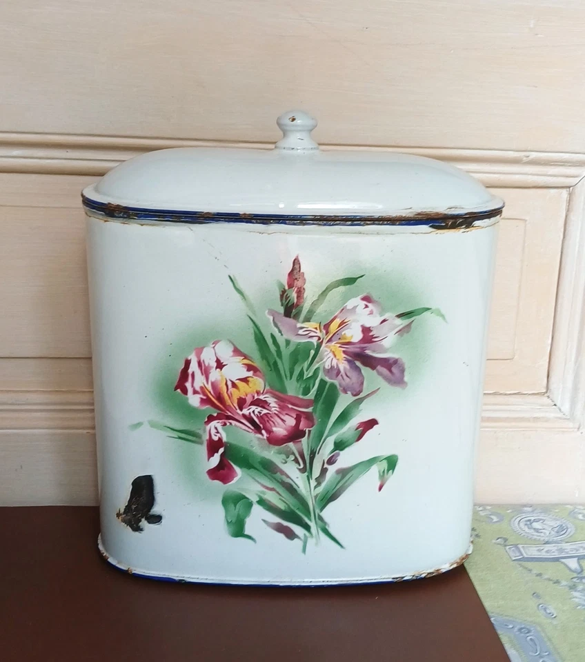 Ancienne Fontaine émaillée décor d'Iris - 1900 - Photo 2/4