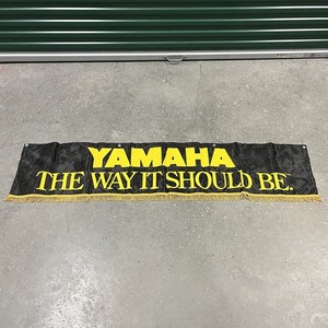 Vintage 70s YAMAHA Factory Racing Dealer Promo Store Banner Flag Banner Ad 68x16