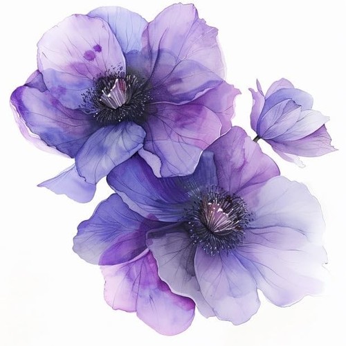Clematis Flower Car Decal Watercolor Flower Bumper Sticker, Removable Purple - Bild 3 von 5