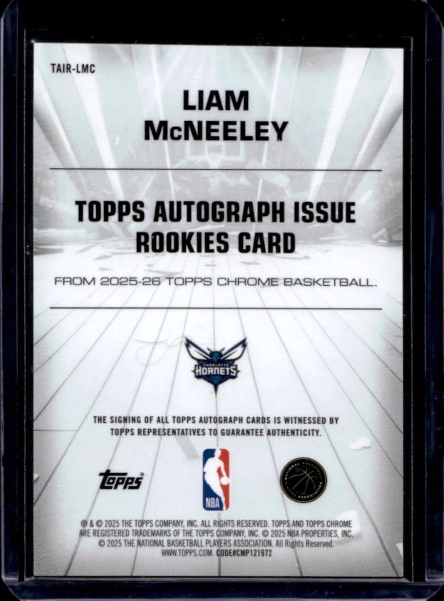 2025-26 Topps Chrome Liam McNeeley Auto Rookie Geometric Purple
