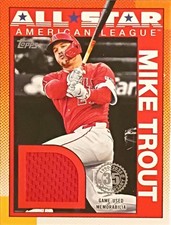 2025 Topps 1990 Topps Baseball All Star Relics Series 2#90ASR-MT Mike Trout Gold