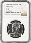 1964 PROOF KENNEDY HALF DOLLAR, STRAIGHT "G" NGC PF68 017017