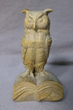 Hand Carved Wood Owl Standing on Book Hans Obermarzoner German Master Carver