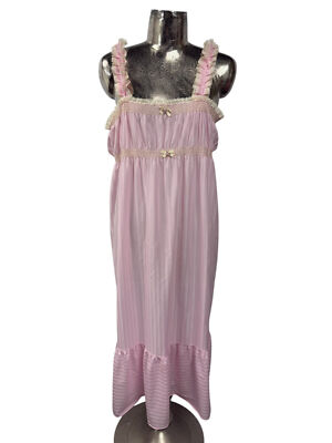 BHS Nightgown Nighty Dress Size Small Bubble Gum pink Vintage