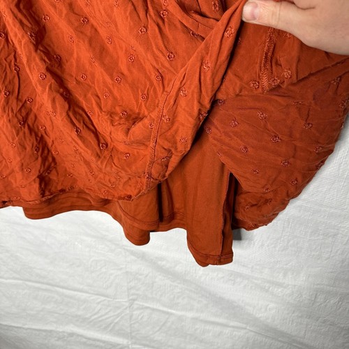 Torrid A-Line Skirt Womens Sz 3 3X Orange Floral Embroidered Pull On Flowy Short - Picture 5 of 12