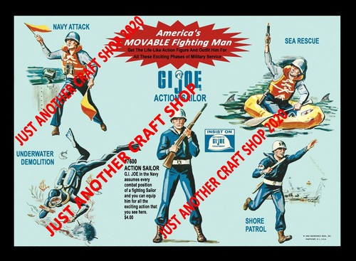 GI Joe Vintage 1964 Action Sailor Navy Poster Shop Display Schild Anzeige A3 Größe - Bild 1 von 1