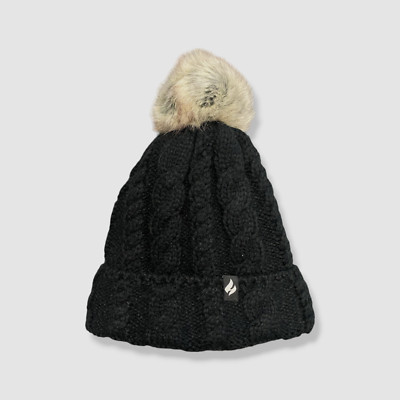 Heat Holders Women's Black Synthetic Knit Hat Size OS