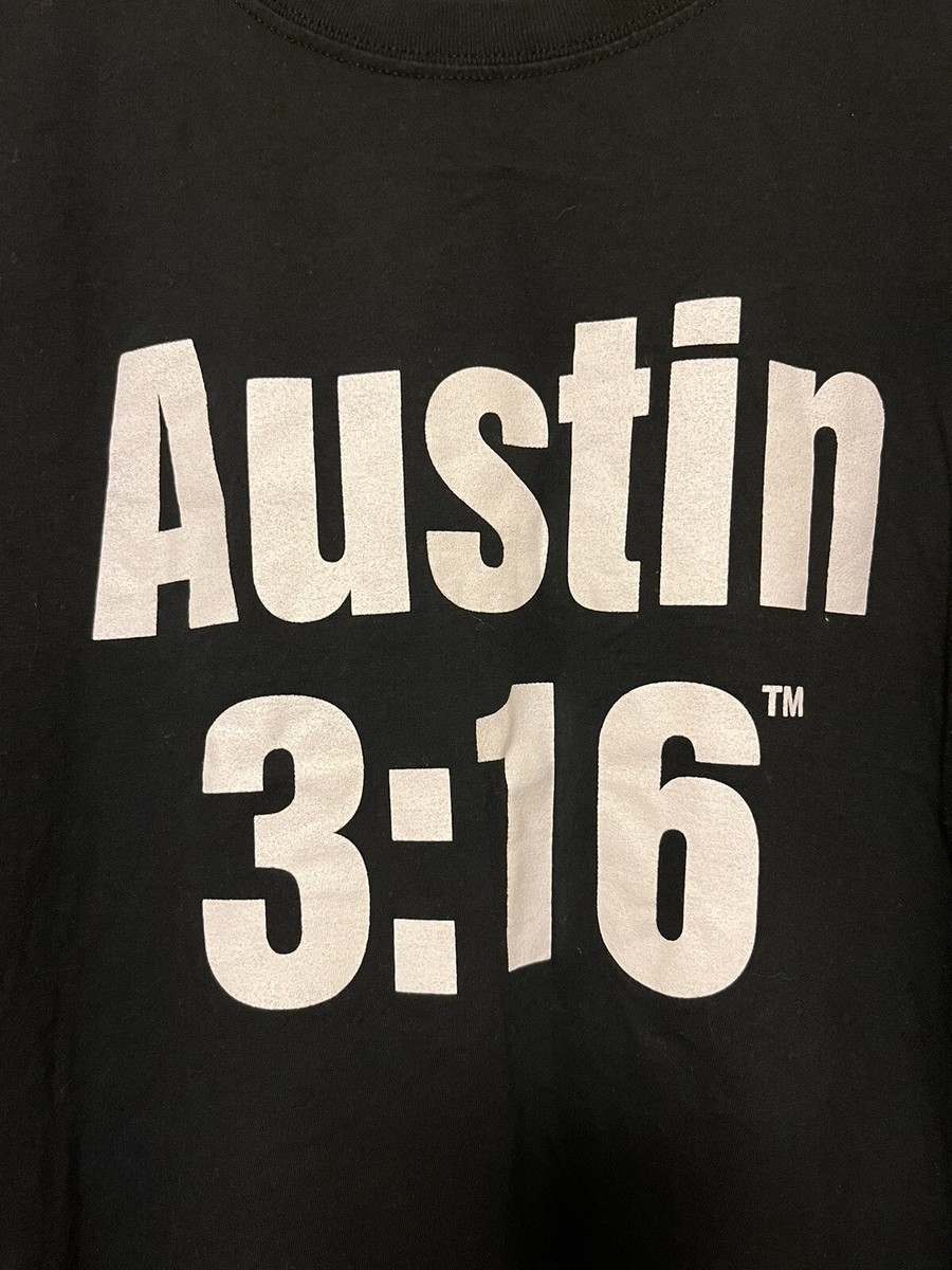 Stone Cold Steve Austin WWE Men's 3:16 Authentic Wear Black Shirt