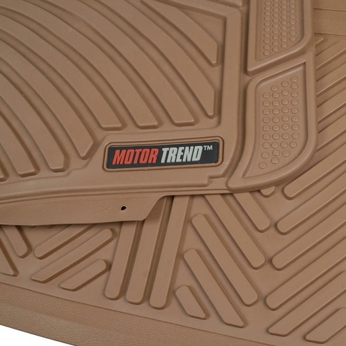 Motor Trend Heavy Duty Rubber Floor Mats – Beige, All Weather, Trimmable