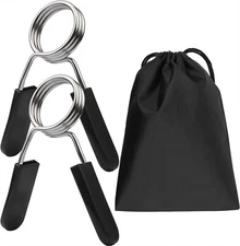 Euway Weight Bar Clips Barbell Clamps 2 Inch for Olympic Bar Spring Lock Coll