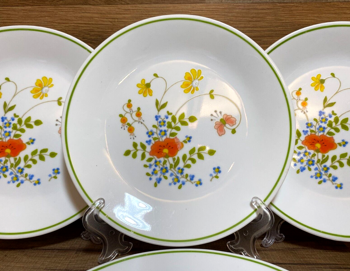 SET OF 4 - CORELLE - SPRING MEADOW BOUQUET WILDFLOWER - 8 1/2