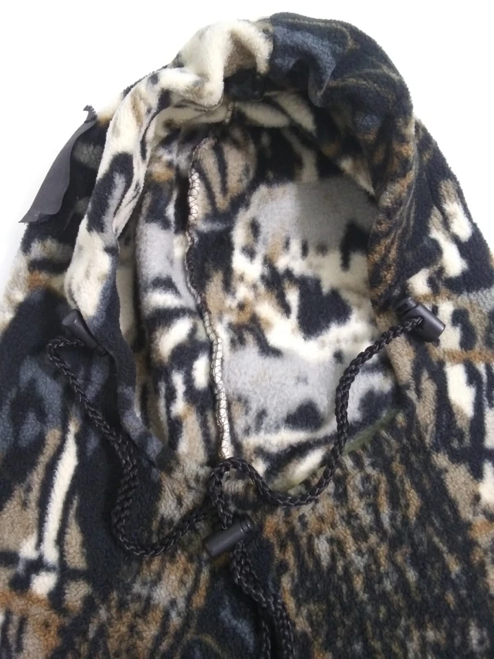 Camo Balaclava Hood Mask Brown Gray Black Hunting Outdoors Fleece Adjustable - Image 4 of 4