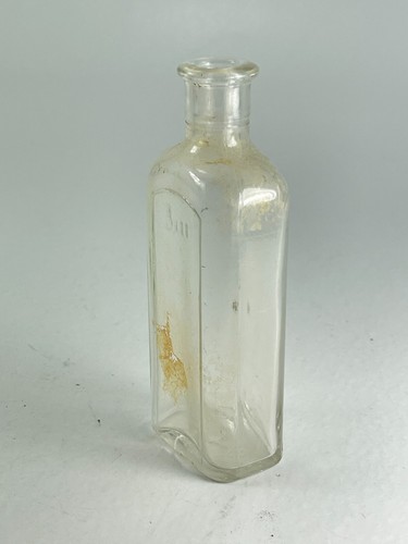 Vintage Glass Medicine Extracts Embossed 3III Cork Bottle Clear Owens Illinois - Picture 2 of 8