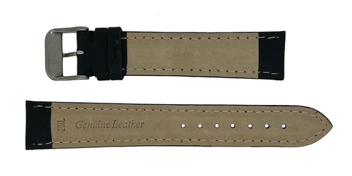 Luxury Extra Long Black Leather Padded Quality Watch Strap 18/20/22/24mm - Picture 3 of 5