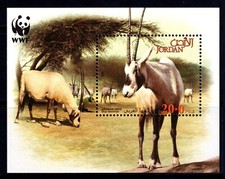 Jordan 2005 Arabian Oryx - WWF Mint MNH Miniature Sheet SC 1813