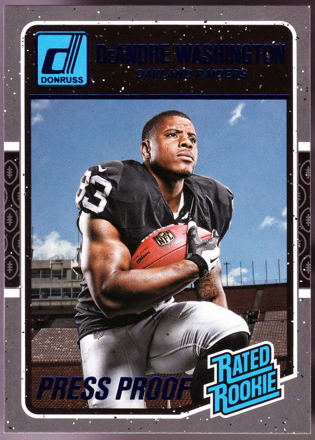OAKLAND RAIDERS 2016 DONRUSS PRESS PROOF BLUE DEANDRE WASHINGTON ROOKIE NMMT