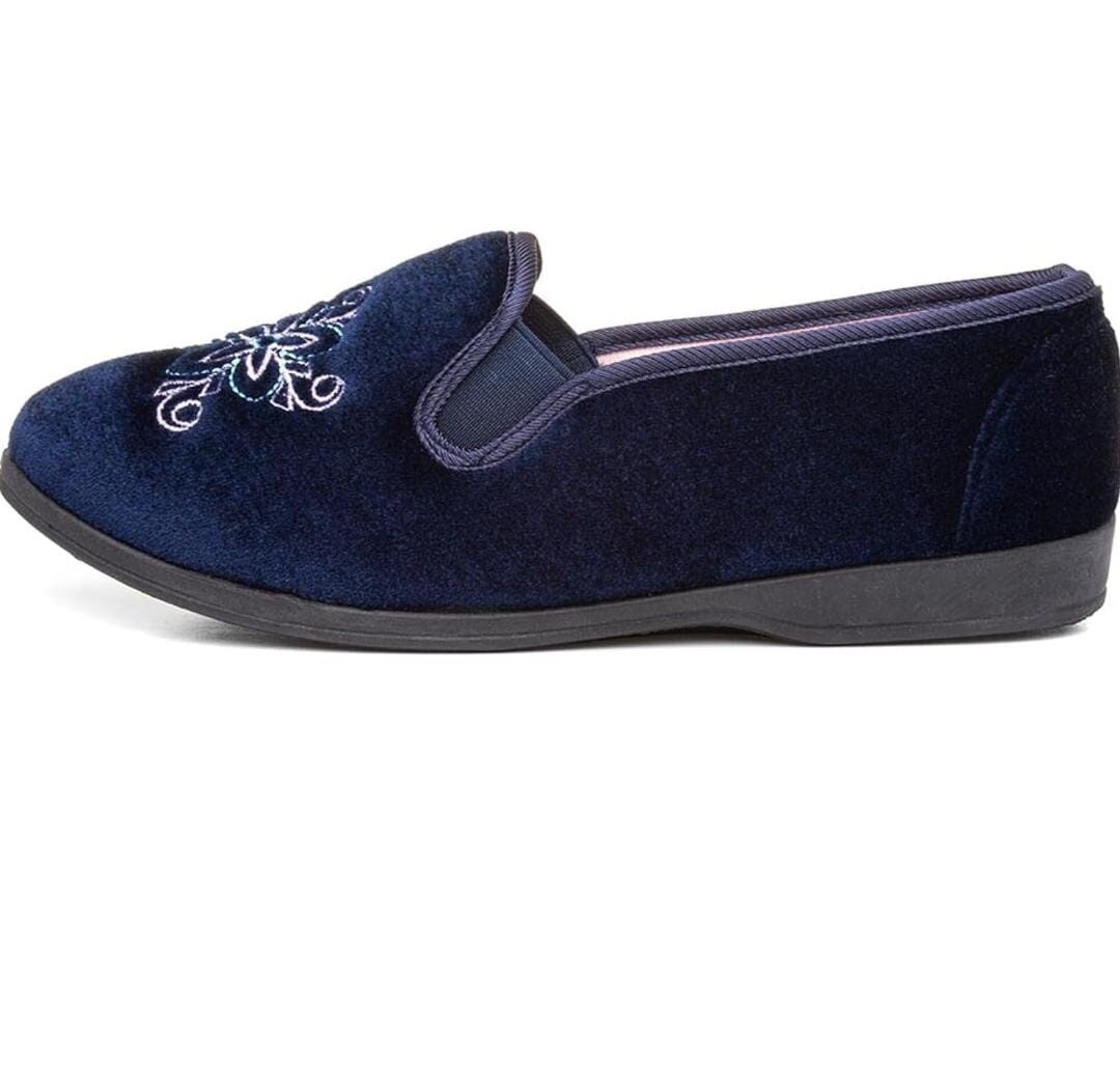 APL Pantofola intera da donna The Slipper Company blu navy taglia 36 uk taglia 3