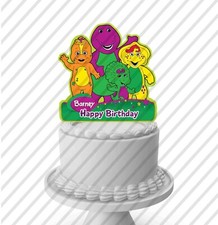 Centro de mesa Barney Cake Topper decoración fiesta cumpleaños dinosaurio