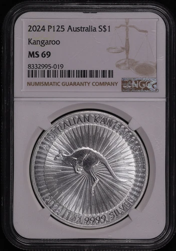 2024 P125 Australia $1 Silver Kangaroo 1 oz NGC MS-69