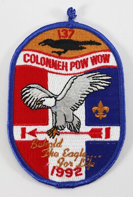 Vintage 1992 Colonneh 137 Pow Wow WWW OA Boy Scouts BSA Camp Patch