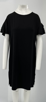 Akris Punto Black Short-Layred-Sleeve Shift Dress w/ Pockets sz 6 NWT