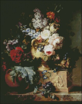 Counted Cross Stitch Patterns Chart Needlework DIY DMC - Still Life of Flowers 8