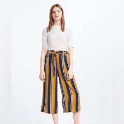 zara striped trousers women's