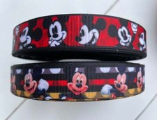 3 Yards 7/8" Mickey Mouse Grosgrain Ribbon