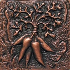 COPPER 4" x 4" x 3/8" DECORATIVE WALL TILE (7 DESIGNS)