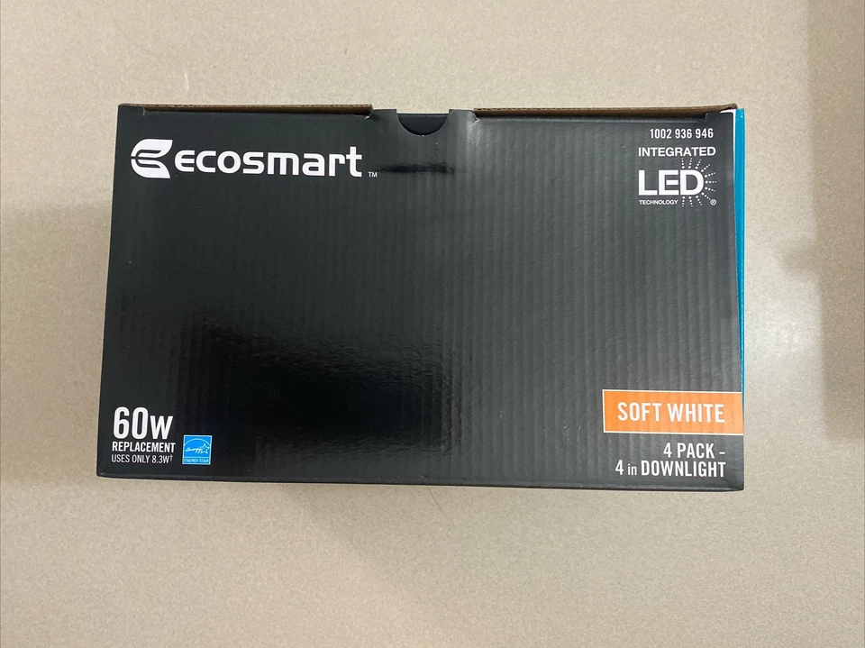 EcoSmart (60W replacement) 4" White LED Recessed Trim Daylight 4-pack - Image 2 of 4