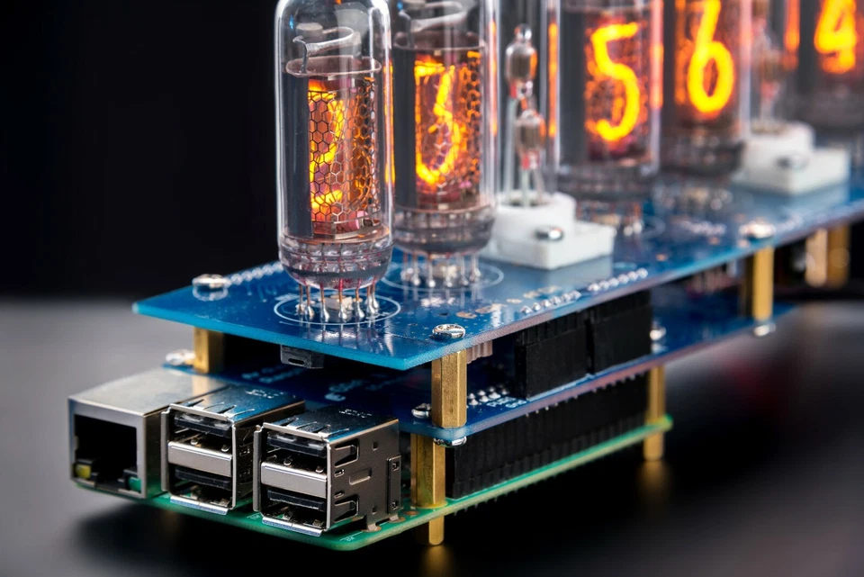 IN-14 NIXIE TUBES RELÓGIO FRAMBOESA PI HAT ou ARDUINO SHIELD NCS314 [COM OPÇÕES] - Imagem 2 de 4