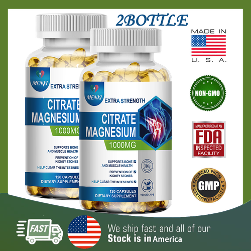 Magnesium Citrate 1000mg Capsules Super Strong Effective Vegan Capsules 240Pills - Picture 1 of 12